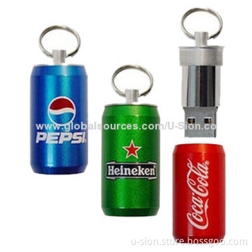 Cola Bottle-shaped USB Flash Drive, Customized, Supports Plug-and-play Function, with OEM/ODM